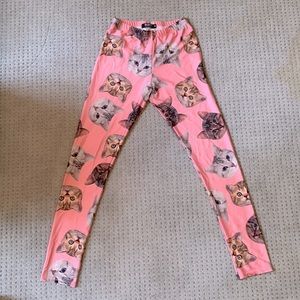 ❤️🐱😻ROMWE LEGGINGS PINK KITTY CAT SIZE: Medium Thin/Lightweight❤️🐱😻